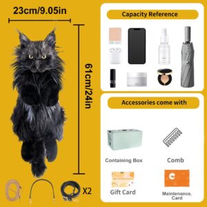 Black Fluffy Cat Plush Sling Bag with Adjustable